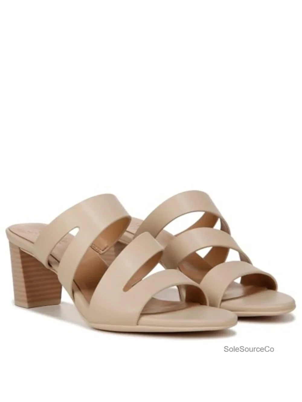 Strappy Slide Heeled Sandals with Non-Slip Outsole